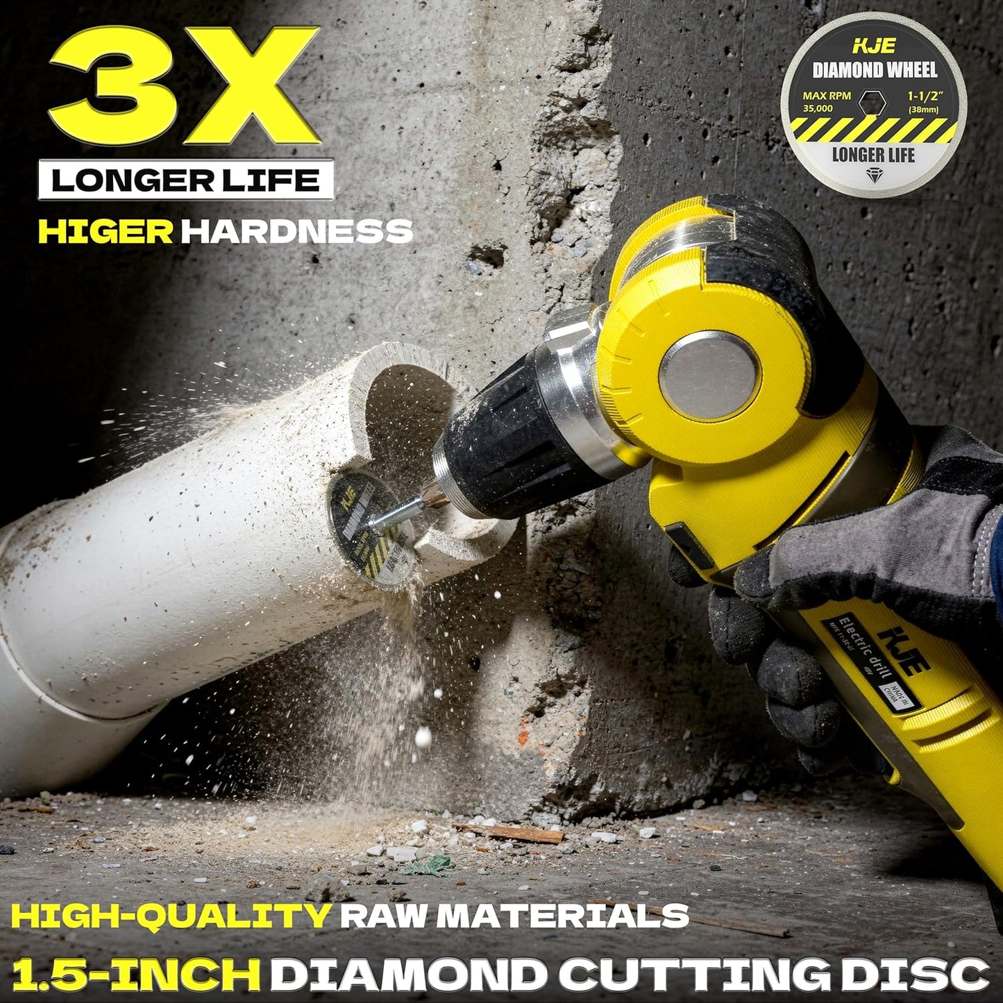 Ruedas corte 1-1/2 con discos fibra vidrio diamante