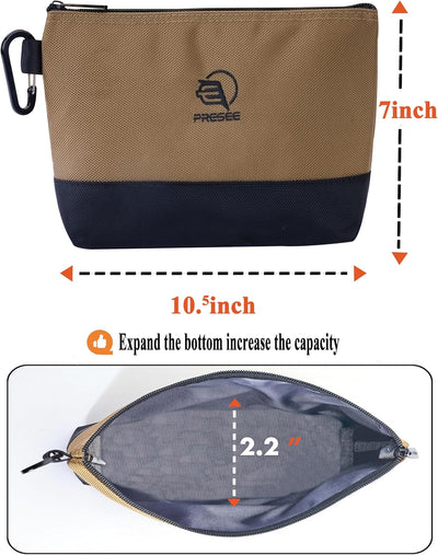 Bolsa herramientas con cremallera metal mosquetón 10.5pulg