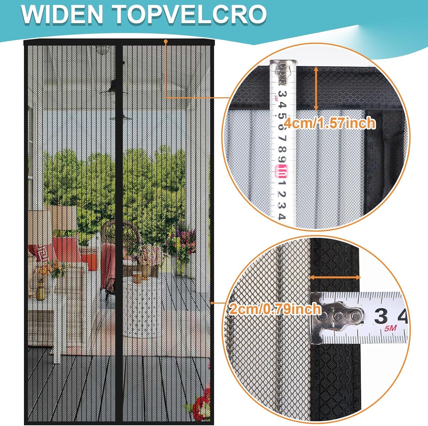 Malla magnética puerta 34x72pulg negro