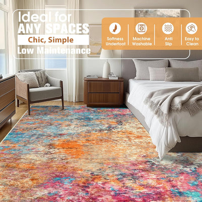 Alfombra 10x14ft para sala dormitorio antideslizante colorida