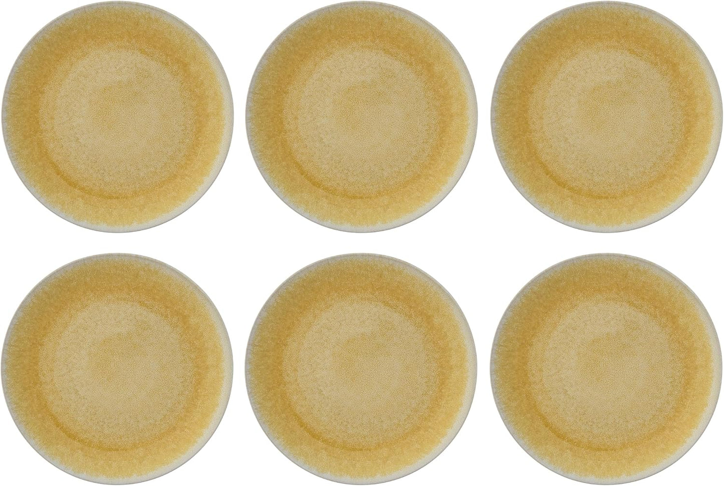 Set 6 Platos Cerámica Reactiva Amarillo