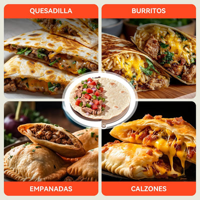 Sellador de tortillas doble dentado prensa empanadas crimpadora tacos 8 pulgadas sin BPA marrón