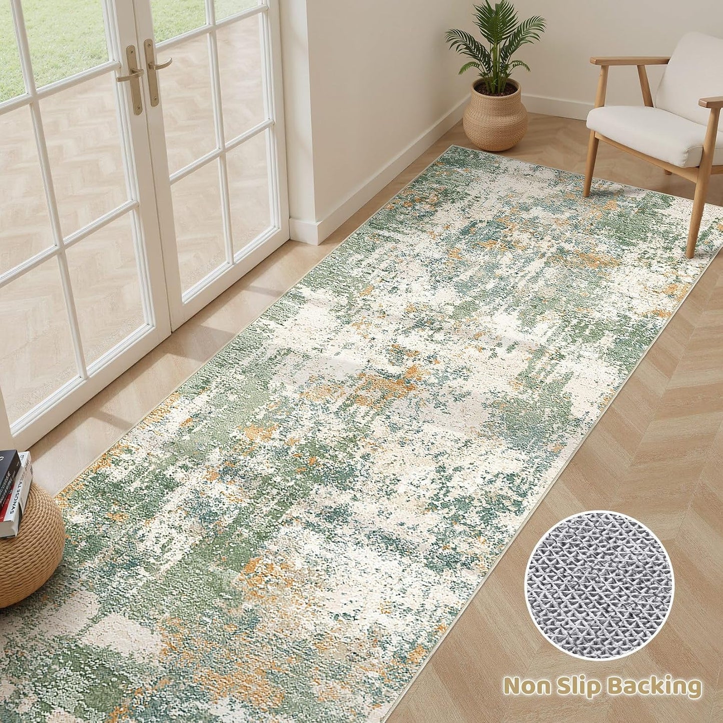 Alfombra pasillo lavable 2x6ft antideslizante neutro