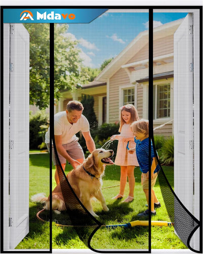Puerta mosquitera magnética fibra vidrio doble 72x80pulg