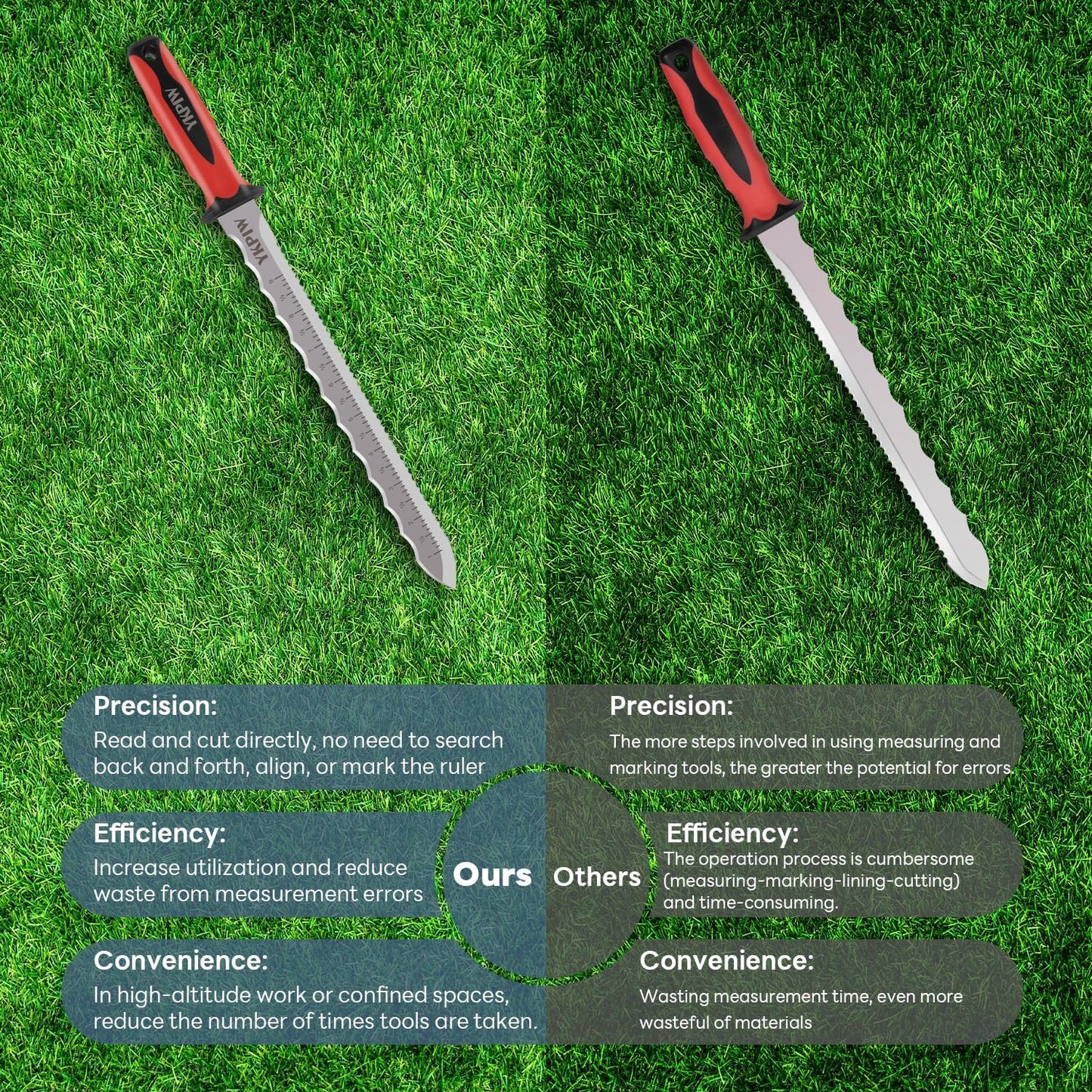 Cuchillo aislamiento acero inox escala medición funda nailon