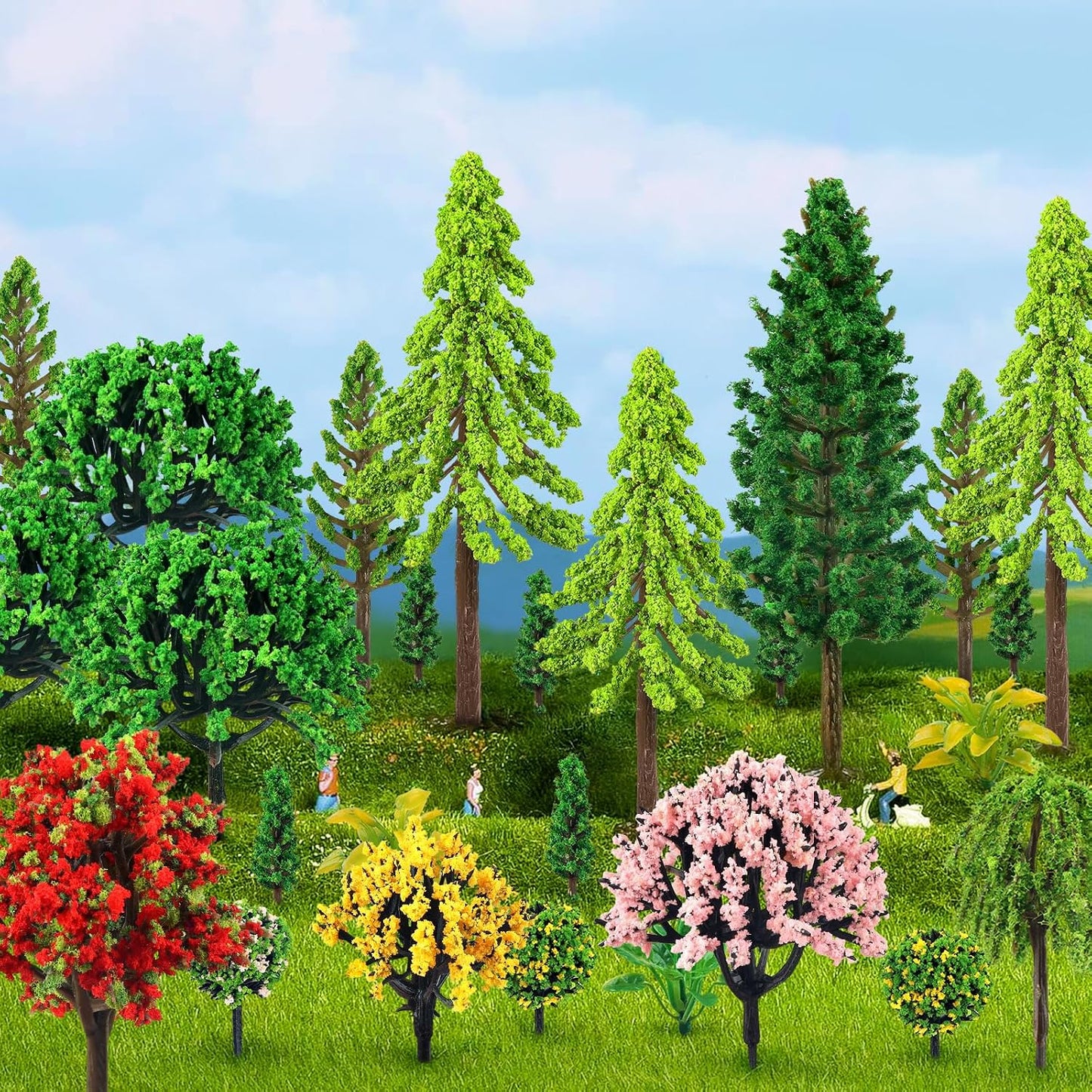38 Mini Árboles Coloridos para Manualidades y Modelos