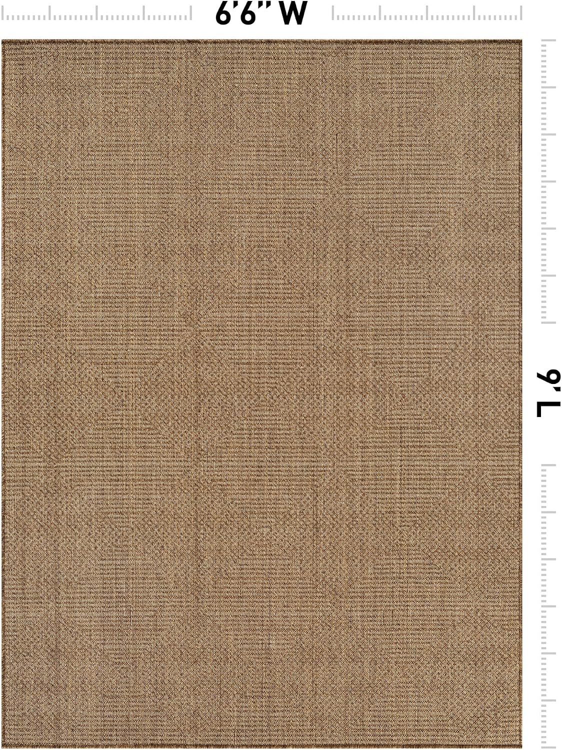 Alfombra tejido plano estilo yute 6.6x9ft color arena