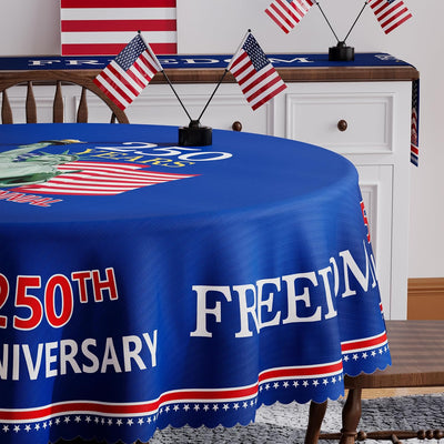 Mantel redondo 70 x 70 pulgadas 250 aniversario Estados Unidos