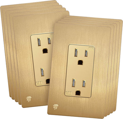 Receptáculo salida niños 15A 125V UL placa incluida oro