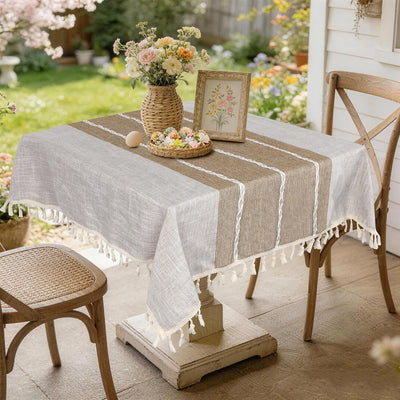 Mantel cuadrado bohemio pequeño 36 x 36 pulgadas funda lino para mesa de café redonda