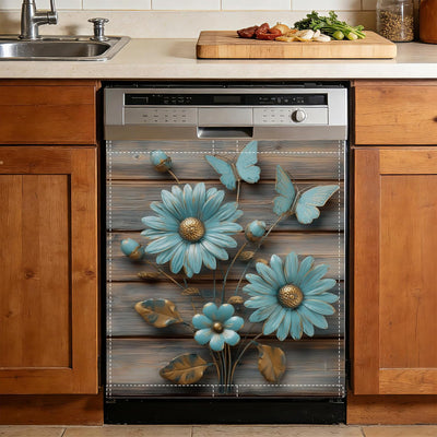 Funda magnética para lavavajillas con flores de margarita decoración cocina impermeable 23x26