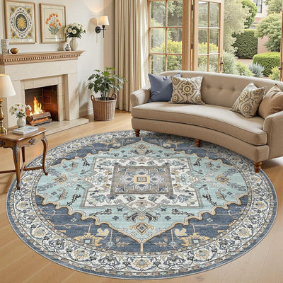 Alfombra redonda 8ft vintage lavable antideslizante suave