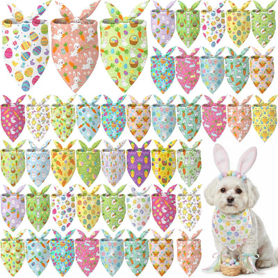 50 Bandanas Triangulares para Perros Diseño Pascua 19.7x13.8pulg