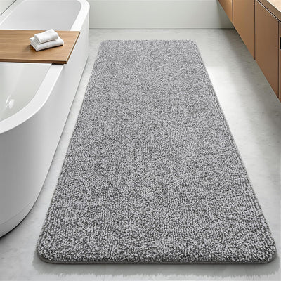 Alfombra baño 24x60pulg antideslizante microfibra gris