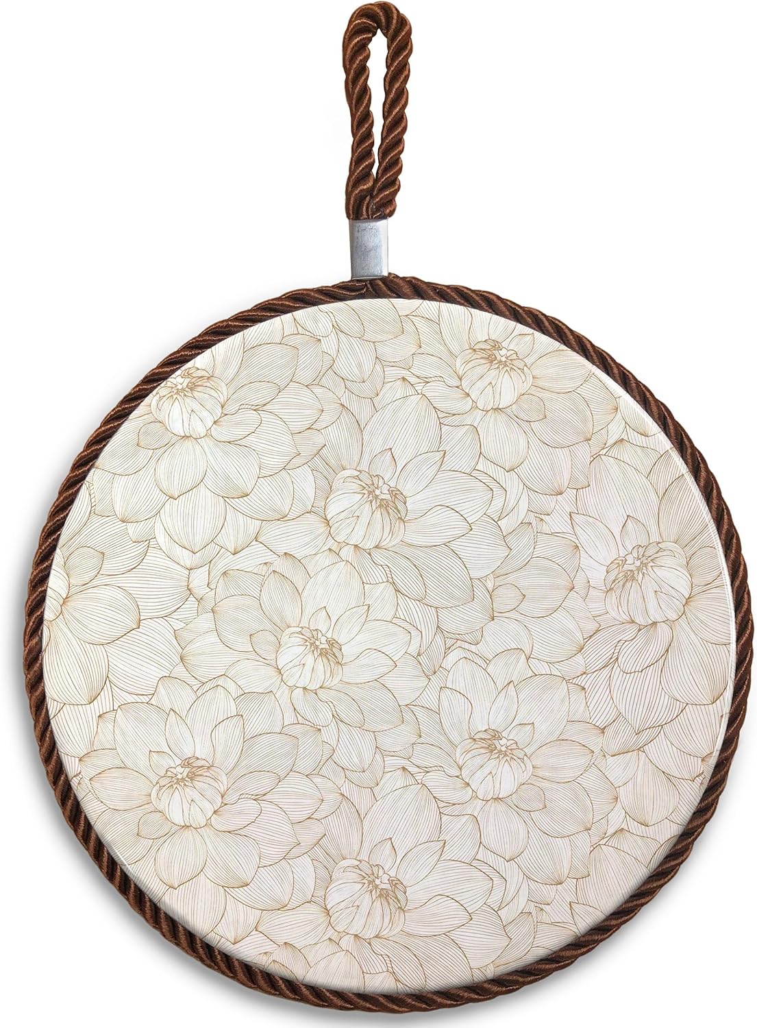 Salvamanteles cerámica floral beige para platos calientes y sartenes