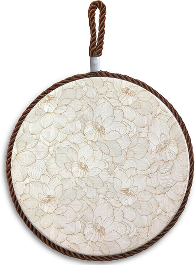 Salvamanteles cerámica floral beige para platos calientes y sartenes
