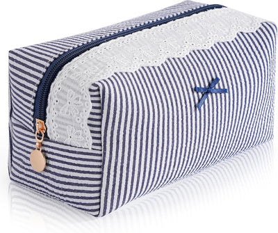 Bolsa maquillaje acolchada azul marino