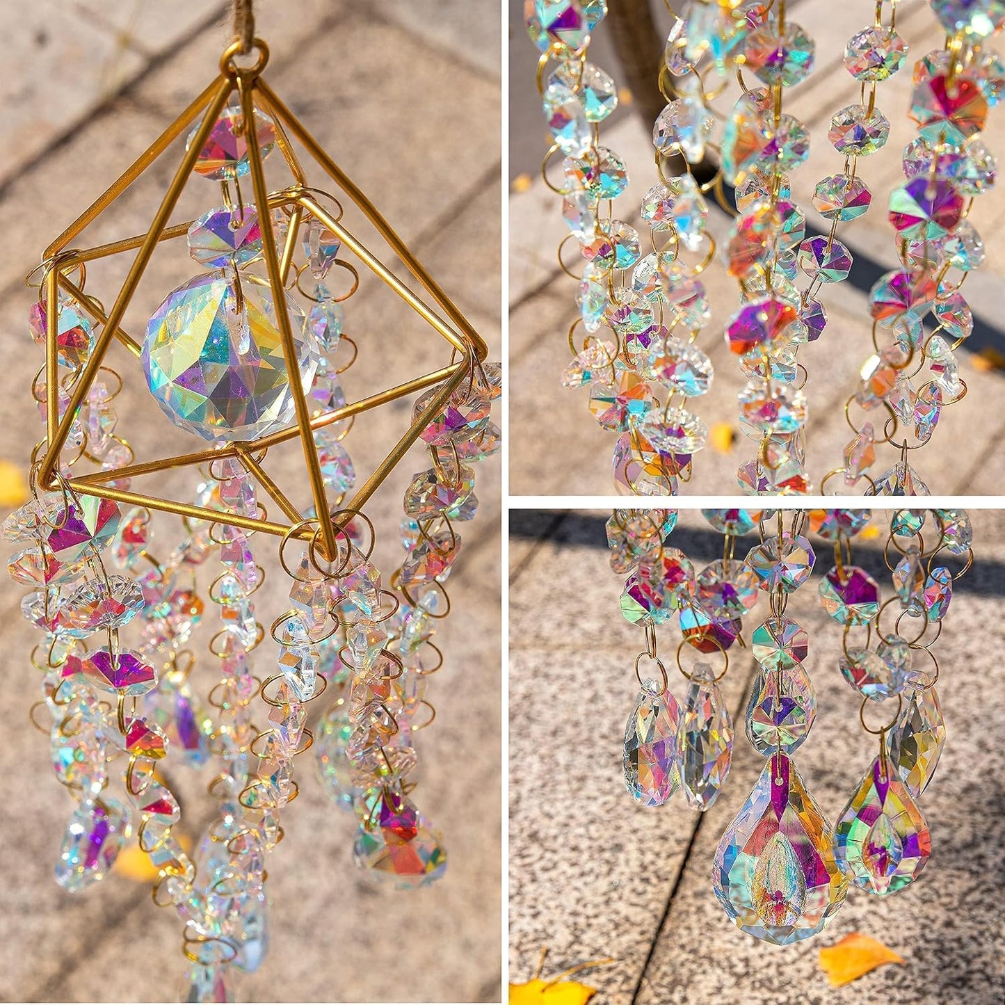 Atrapasoles cristal 21.5pulg estilo campanilla decoración jardín