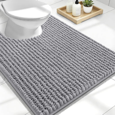 Alfombras U 24x20pulg antideslizante baño color gris
