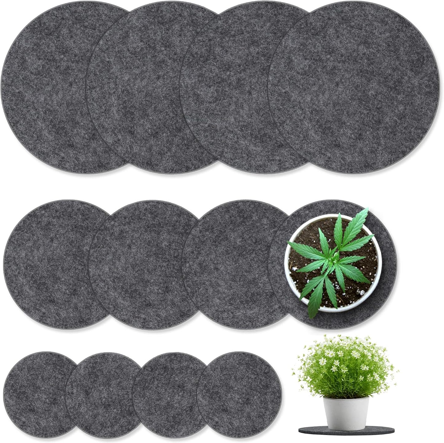 Posavasos fieltro para plantas 4/6/8pulg absorbentes