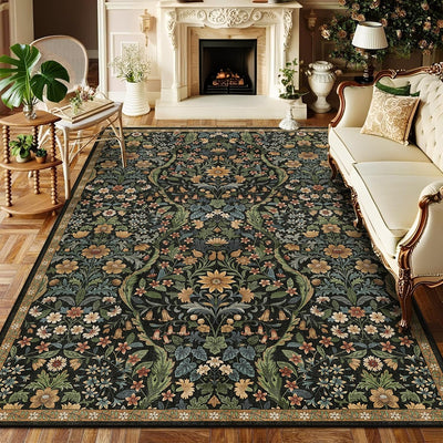 Alfombra área 5x7ft vintage boho suave pelo bajo antideslizante