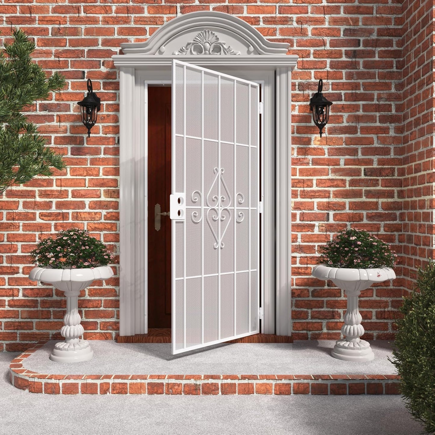 Puerta seguridad acero 36x80pulg pantalla metal expandido