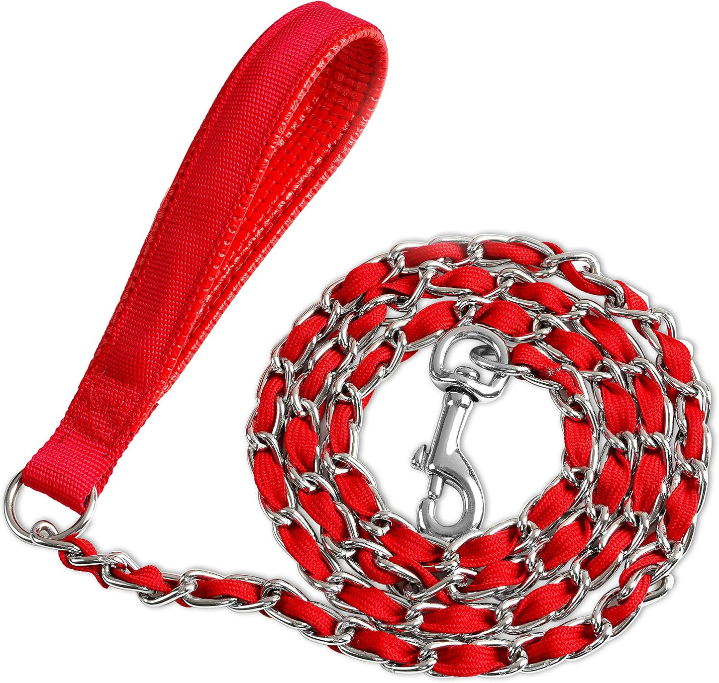 Correa perro metal y nailon mango acolchado medianos grandes