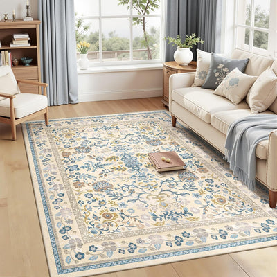 Alfombras 5x7 para sala dormitorio comedor antideslizante beige