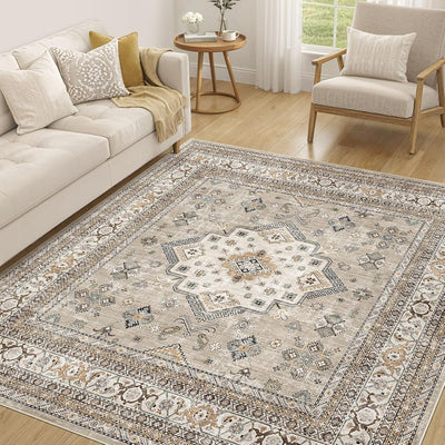 Alfombra cuadrada vintage 6x6ft para sala y dormitorio