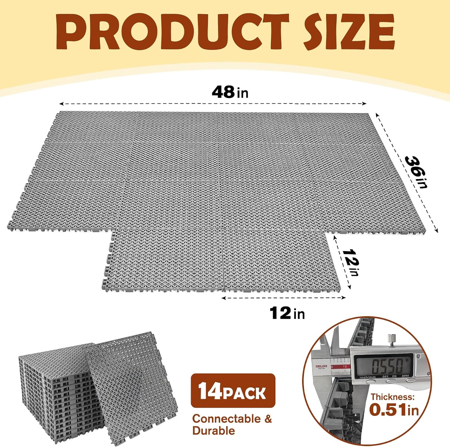 14 Tapetes 36x48pulg Impermeables Antiderrap para Juegos