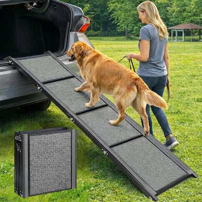 Rampa para perros autos 71x20pulg aluminio antideslizante plegable