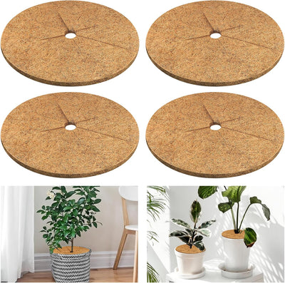 4 Alfombrillas Fibra Coco 11.8pulg Anillo Protección Natural