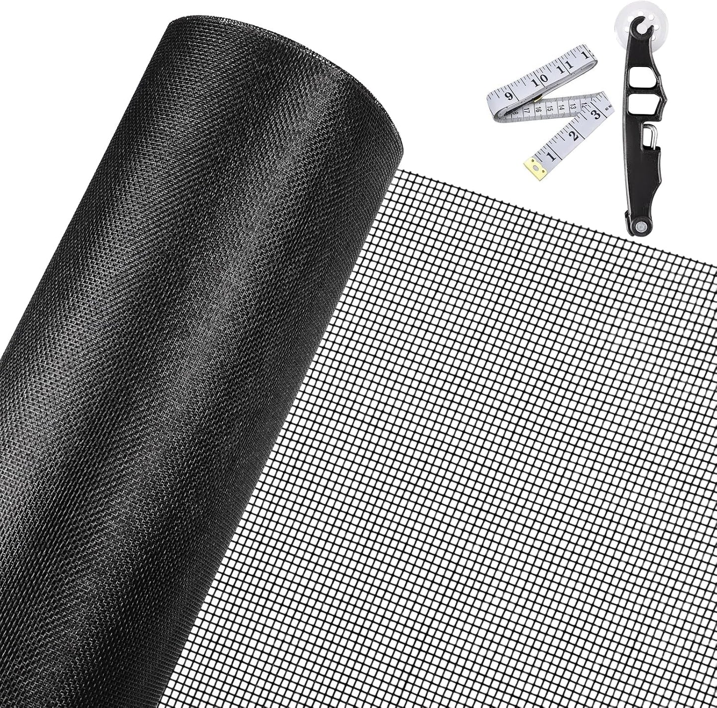 Malla ventana 36pulg x100ft reemplazo puerta duradera negro