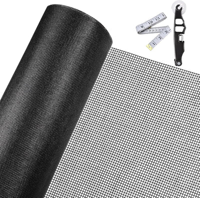 Malla ventana 36pulg x100ft reemplazo puerta duradera negro