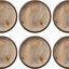 Set 6 Plato Madera Mango Redondo Natural y Quemado