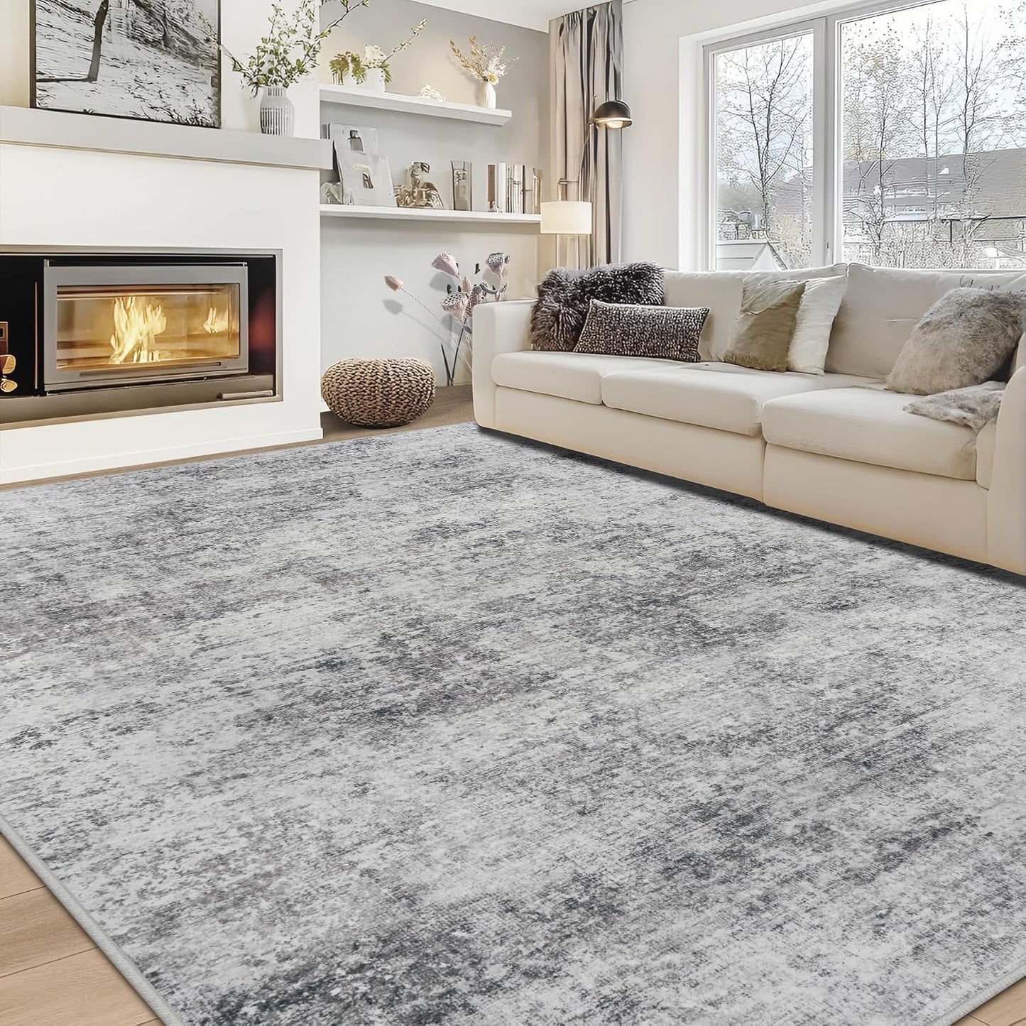 Alfombra lavable 9x12ft antideslizante para sala comedor