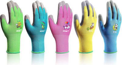 5 Pzas Guantes Jardinería Niños Revestimiento Goma