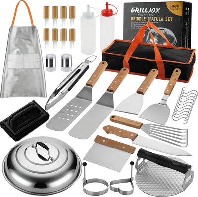 Set 37 Pzas Herramientas Plancha Acero Inox Teppanyaki