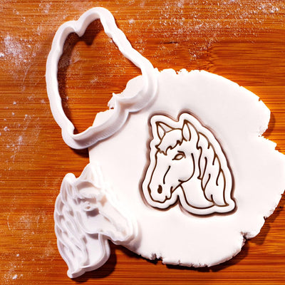 Juego de mini cortador de galletas con sellos ecuestres para fiestas y decoración