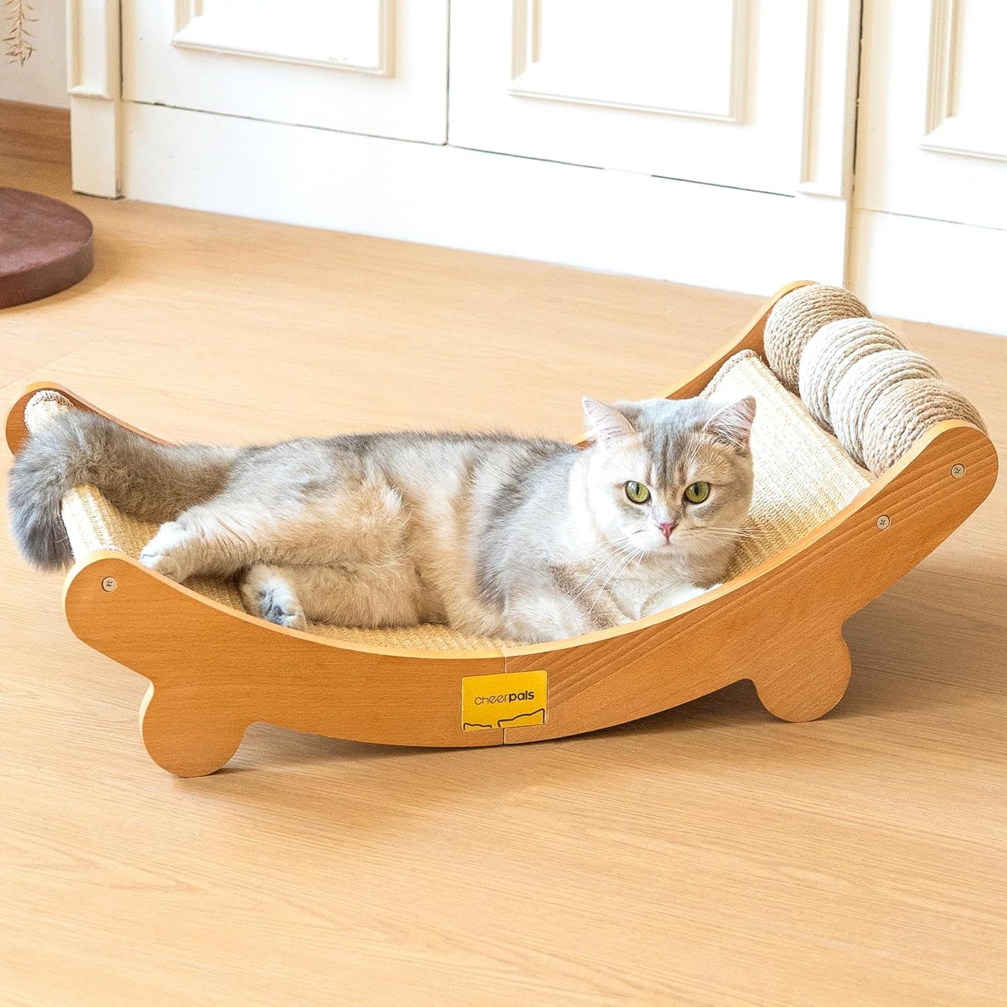 Cama rascador sisal para gatos poste hamaca madera tamaño grande