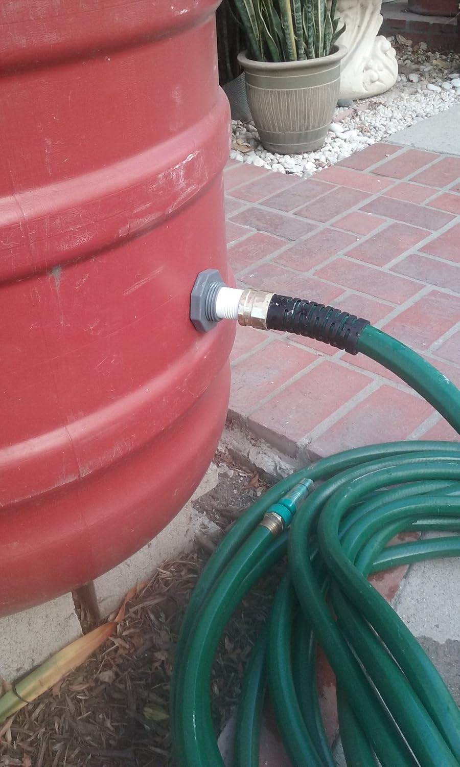 Adaptador mamparo 3/4 con kit manguera jardín para barriles lluvia