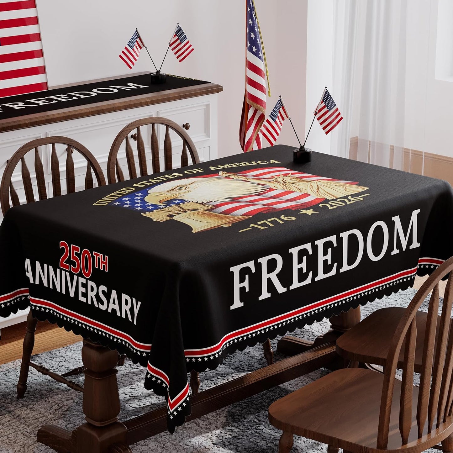 Mantel conmemorativo 250 aniversario Estados Unidos 1776-2026