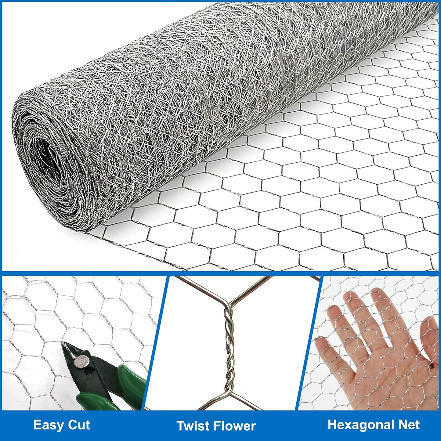 Alambre galvanizado malla hexagonal 14x20ft para proteger plantas