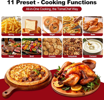 Horno Tostador Freidora Aire 26.5qt Ventana 11en1 Cocina Saludable