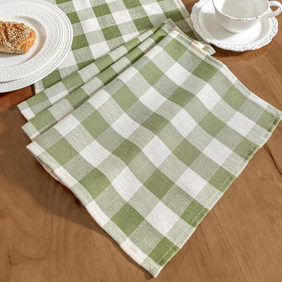 Table runner gingham algodón lino estampado cuadros para fiestas decoración hogar comedor