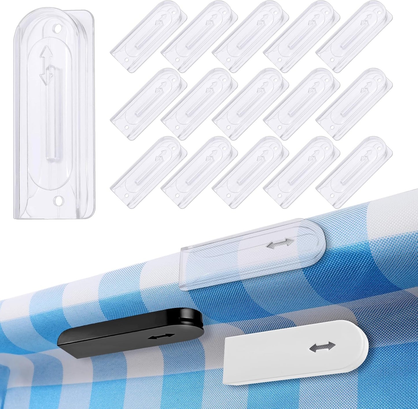Clips transparentes para mantel autoadhesivos resistentes al viento