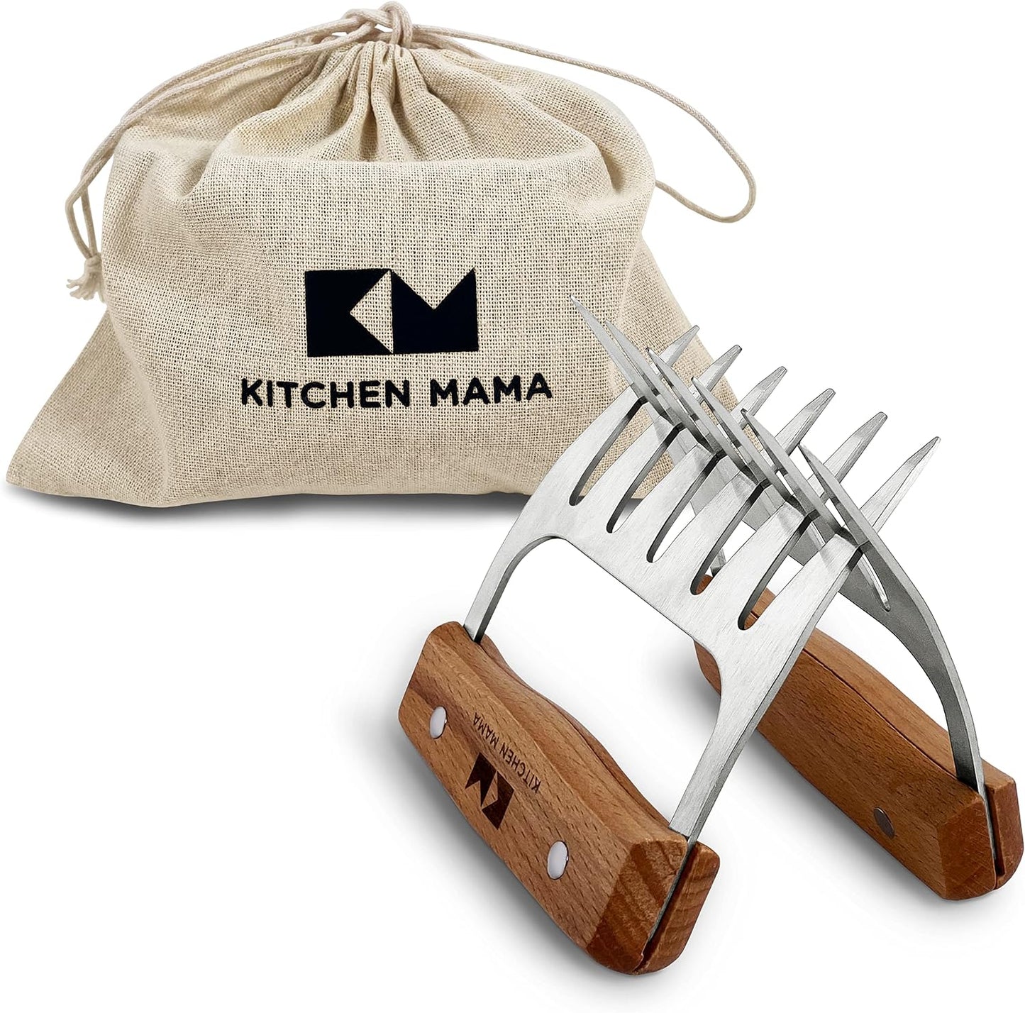 Garras carne acero inox mango madera para parrilla