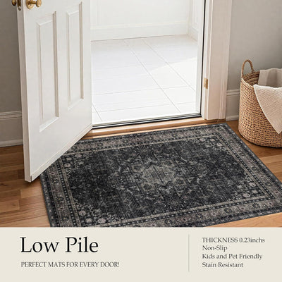 Alfombra plegable antideslizante negra y gris 8