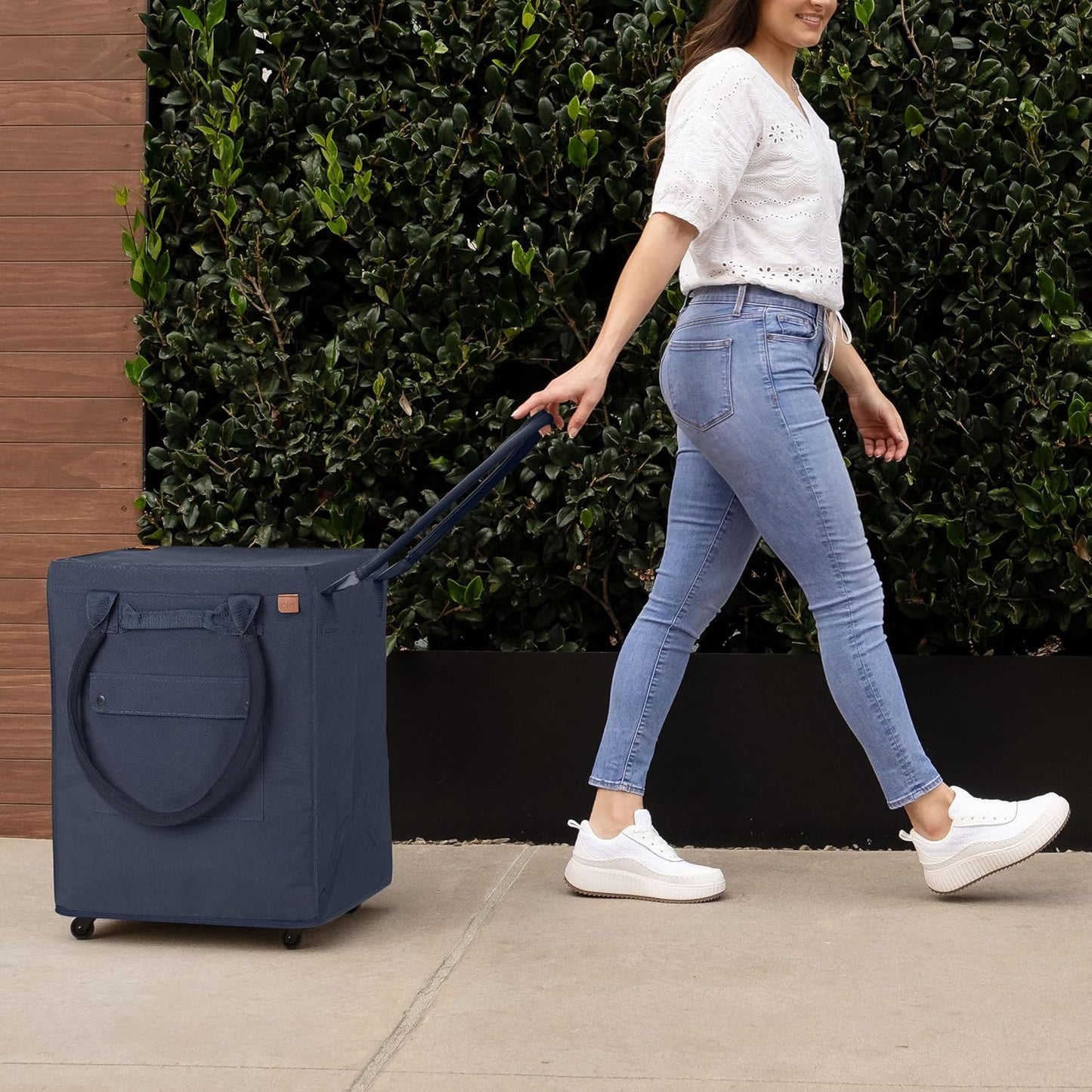 Bolsa con ruedas 90l plegable para compras y organización