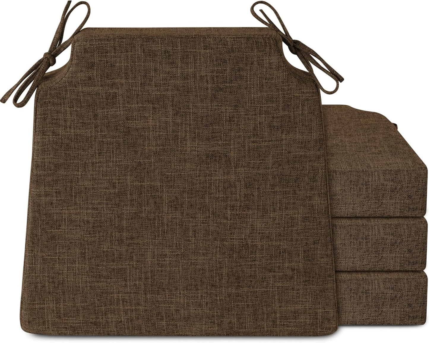 Juego de 4 cojines para silla comedor 2.5" con lazos antideslizantes y funda lavable